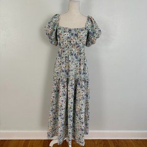 NWOT blue floral Astr The Label maxi dress size small